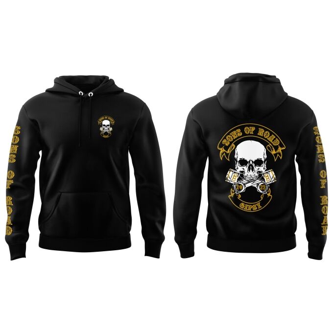 Sweat-shirt à Capuche de qualité supérieure - SONS OF ROAD (matériau de personnalisation haut de gamme, imprimé en France)