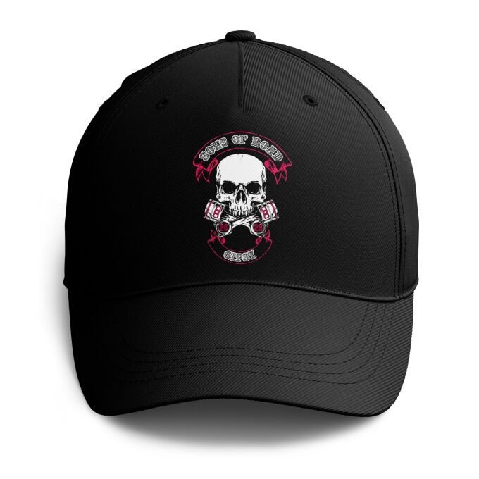 Casquette à visière courbe de qualité supérieure - SONS OF ROAD (matériau de personnalisation haut de gamme, imprimé en France)