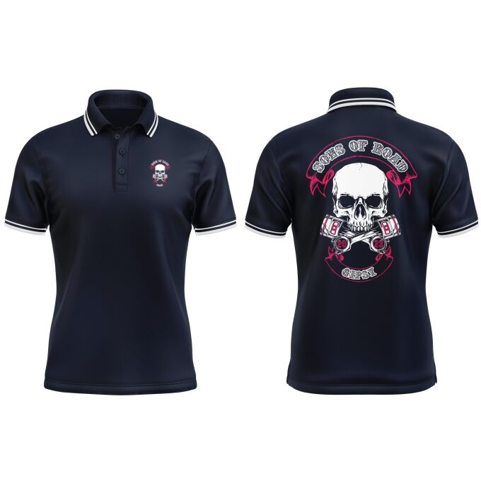 Polo Homme contrasté Sons of Road - Impression haut de gamme
