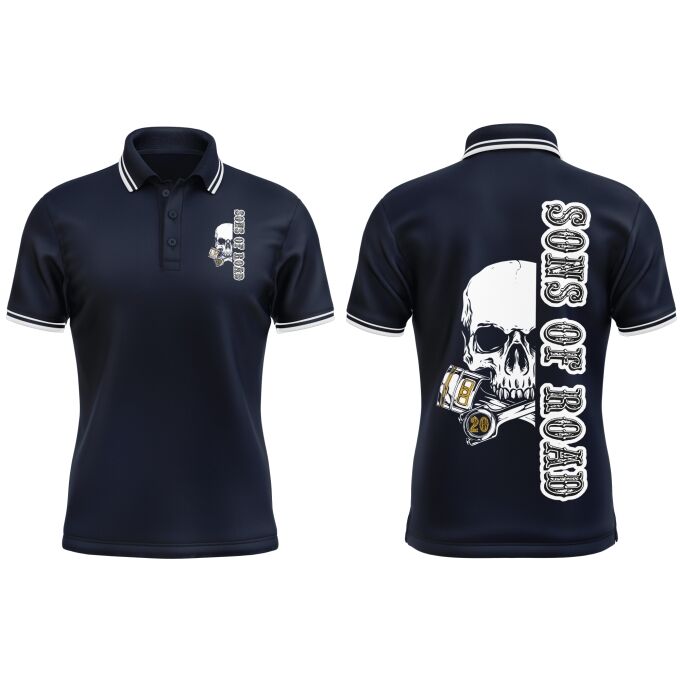 Polo Homme contrasté Sons of Road - Impression haut de gamme