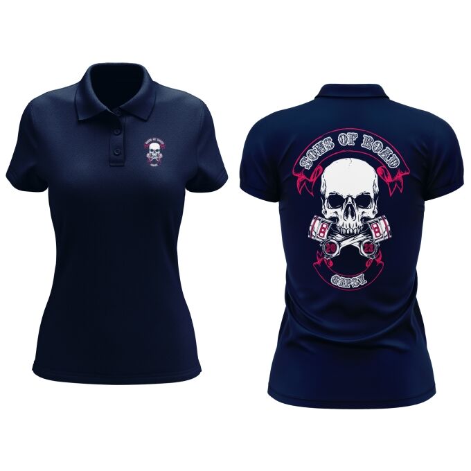 Polo Femme Sons of Road - Impression haut de gamme