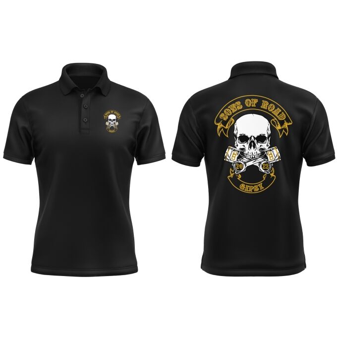 Polo Homme de qualité supérieure - SONS OF ROAD (matériau de personnalisation haut de gamme, imprimé en France)