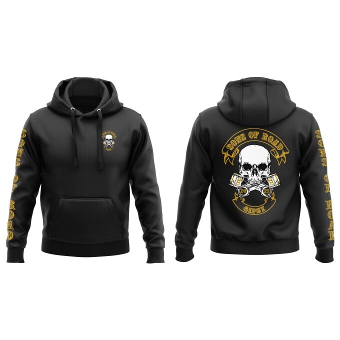 Sweat-Shirt à Capuche DELUXE de qualité supérieure - SONS OF ROAD (matériau de personnalisation haut de gamme, imprimé en France)
