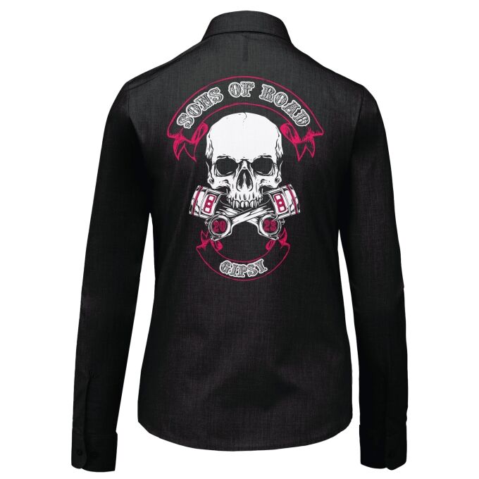 Chemise Femme légère à Manches Longues Sons of Road - Impression haut de gamme