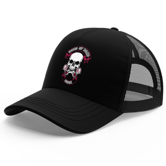 Casquette Trucker avec filet (idéal pour l'été) de qualité supérieure - SONS OF ROAD (matériau de personnalisation haut de gamme, imprimé en France)