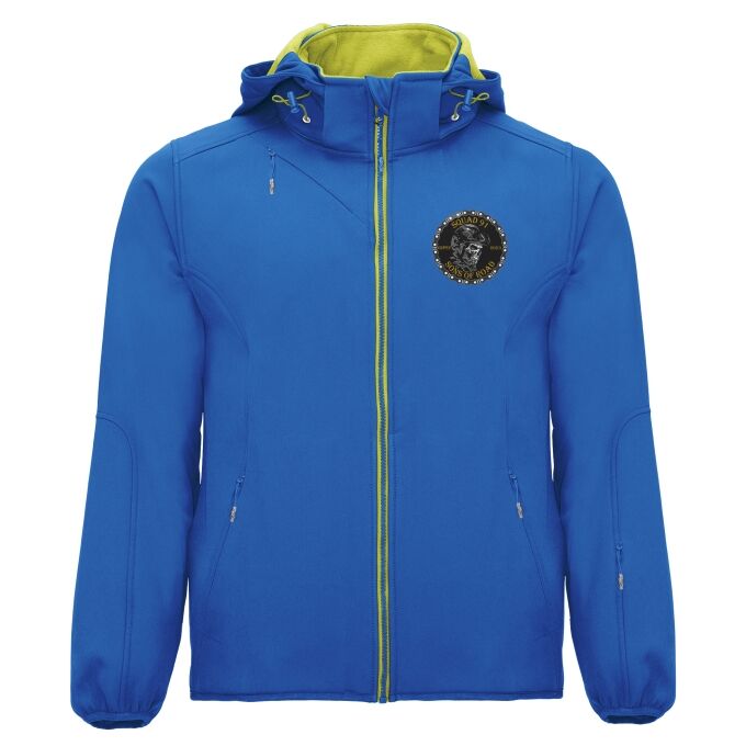 Veste Softshell Contrastée avec capuche Amovible de qualité supérieure (matériau de personnalisation haut de gamme, imprimé en France)