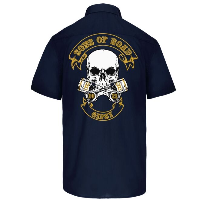 Chemise Homme légère à Manches Courtes Sons of Road - Impression haut de gamme