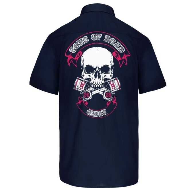 Chemise Homme légère à Manches Courtes Sons of Road - Impression haut de gamme