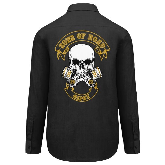 Chemise Homme légère à Manches Longues Sons of Road - Impression haut de gamme