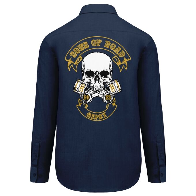 Chemise Homme légère à Manches Longues Sons of Road - Impression haut de gamme