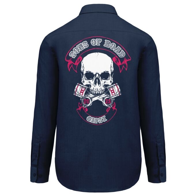 Chemise Homme légère à Manches Longues Sons of Road - Impression haut de gamme
